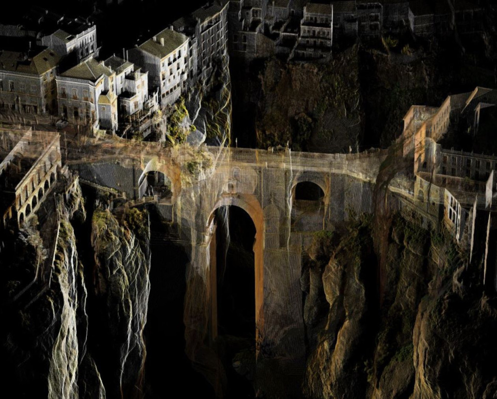 Levantamiento y documentación 3D con escáner láser del Puente Nuevo de Ronda (Málaga)